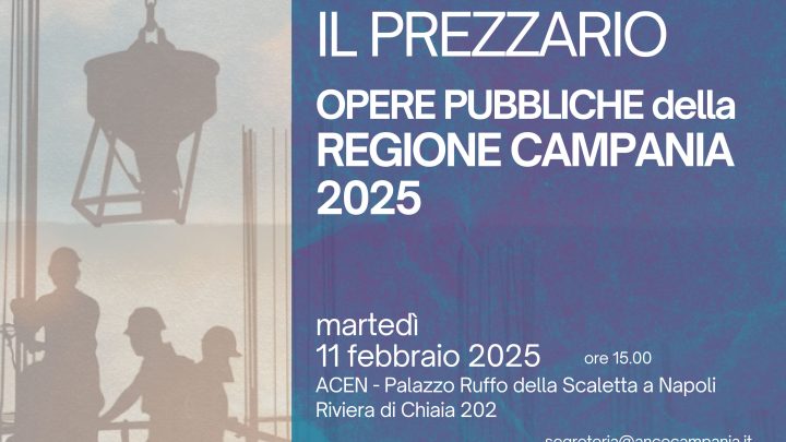 Prezzario Opere pubbliche Regione Campania 2025